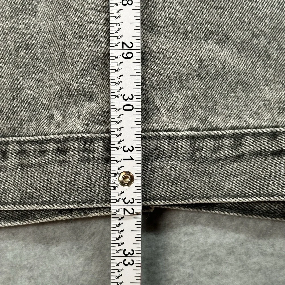 Whipp Oversized Denim Jacket Men's/Unisex L Gray‎ Wash 1/2 Sleeves Hip Hop Long